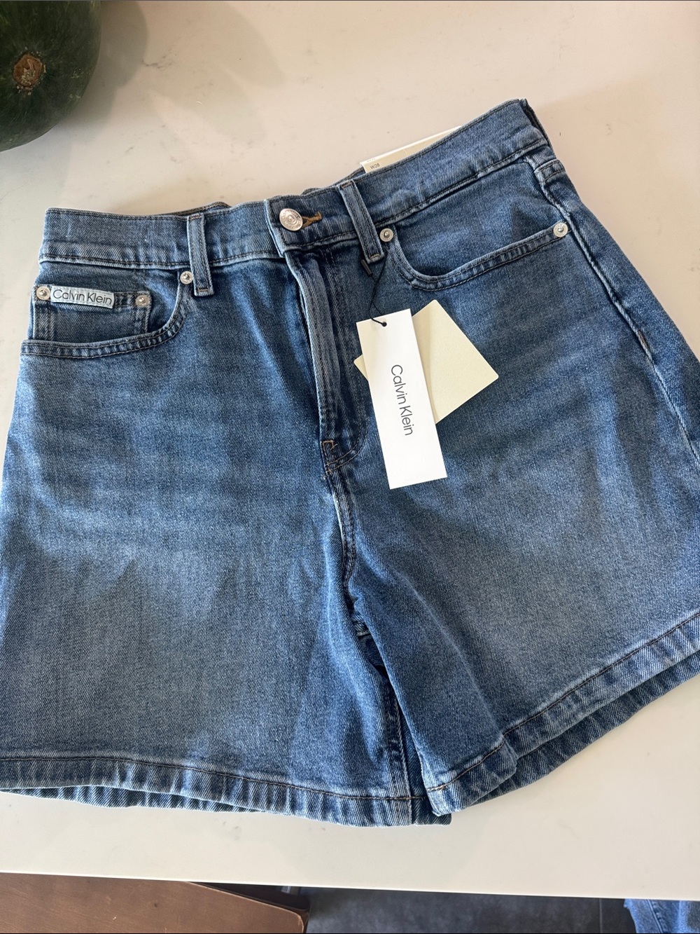 Calvin Klein Medium Blue Denim Jean Shorts